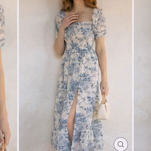 Morning Lavander. Zoey Smoked Midi Dress